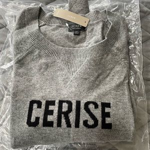 NWT J.Crew Cashmere Cerise Sweatshirt Gray - size XXL